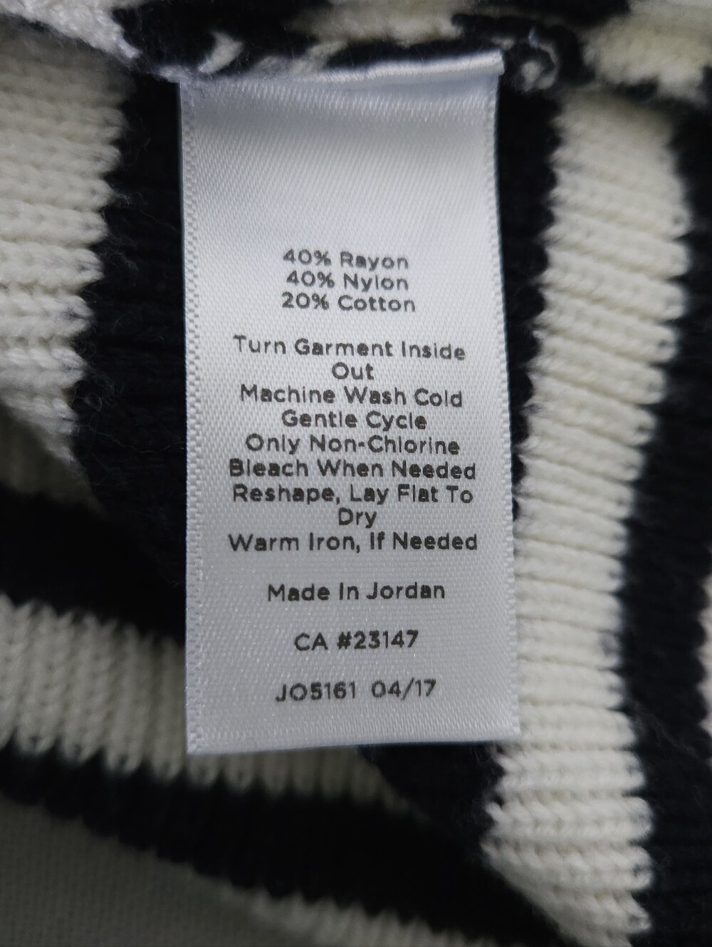 Talbots Petites Breton Stripe Sweater SP Navy Cream Gold Crown Button Pointelle - Picture 6 of 8